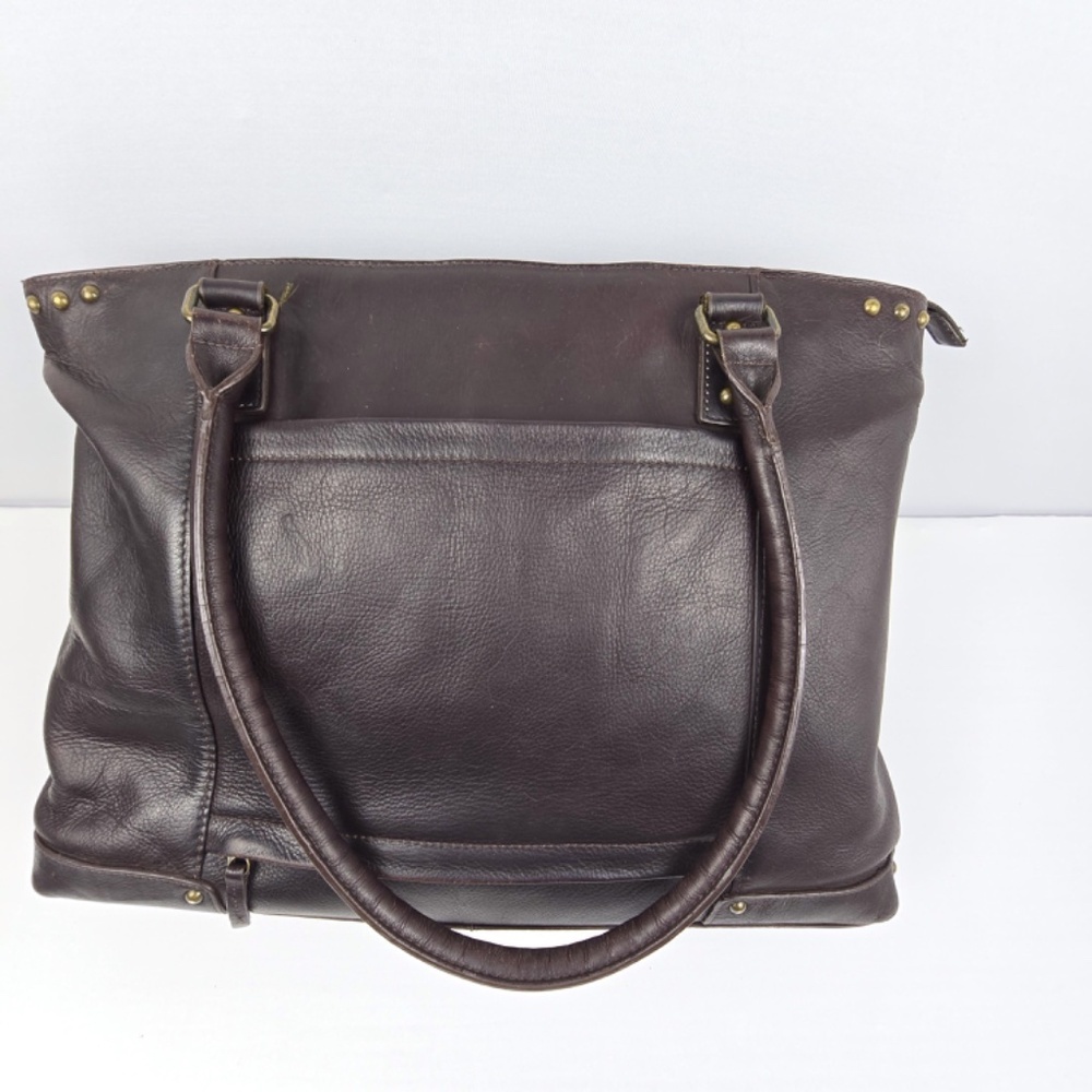Solo Dark Brown Leather Tote Bag - Picture 5 of 12